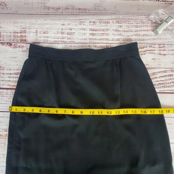 Vintage A.M. Beretta Paris Pencil Skirt Size 4 Black Light Wool Career Office - Picture 10 of 11